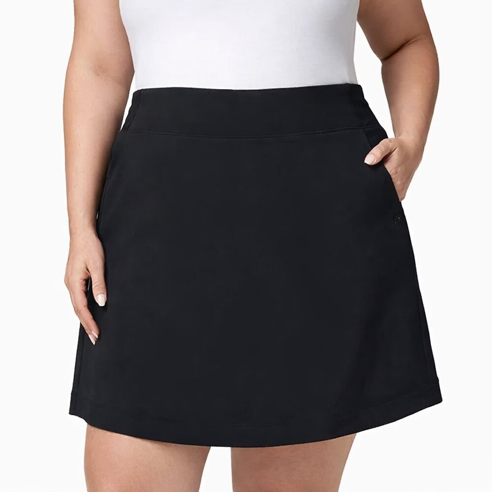 COOLIBAR Pisa Travel Skort Skirt Shorts UPF 50+ Protection Black Women's 2X Plus